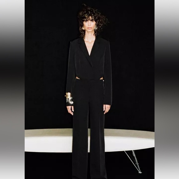 ZARA CUT OUT JUMPSUIT BLAZER WITH BELT - Picture 5 of 9